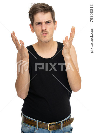 Young white man on white Young white man on white 79508818