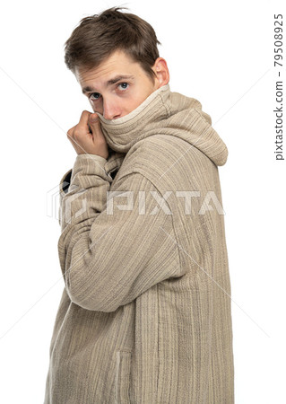Young white man on white Young white man on white 79508925