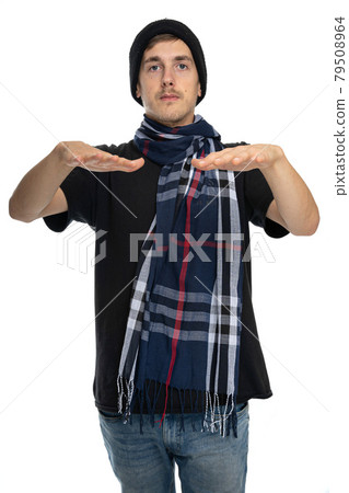Young white man on white 79508964