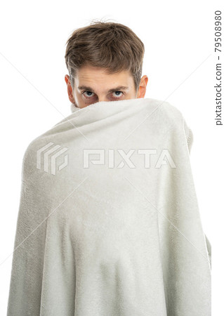 Young white man on white 79508980