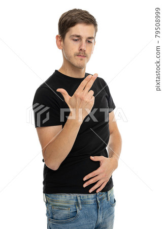 Young white man on white Young white man on white 79508999
