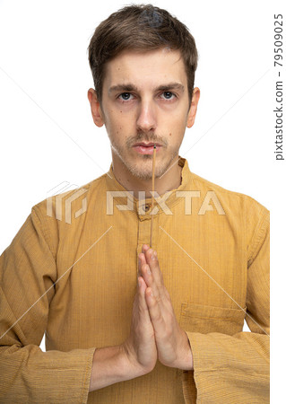 Young white man on white Young white man on white 79509025