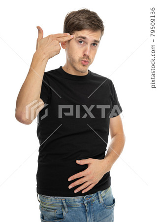 Young white man on white 79509136