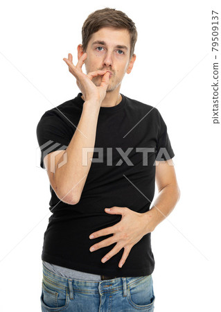 Young white man on white 79509137