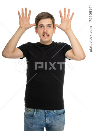 Young white man on white Young white man on white 79509144