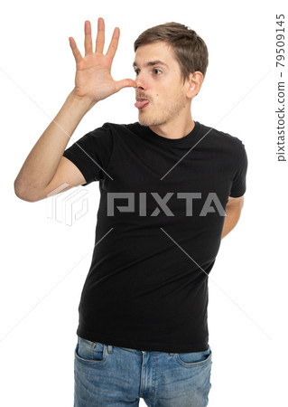 Young white man on white Young white man on white 79509145