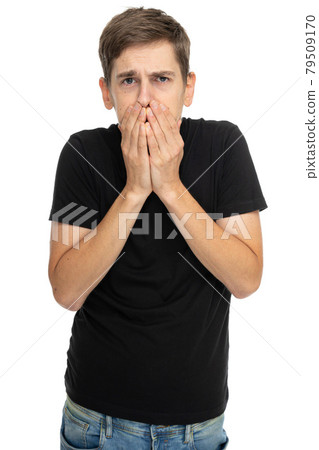Young white man on white 79509170