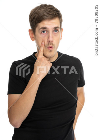 Young white man on white 79509205