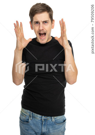 Young white man on white 79509206