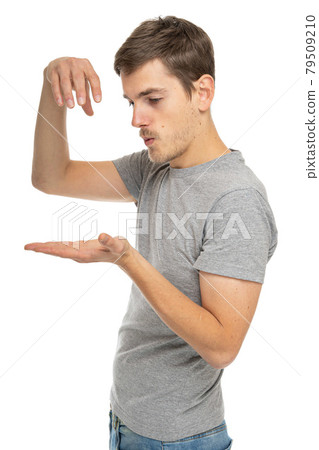 Young white man on white Young white man on white 79509210