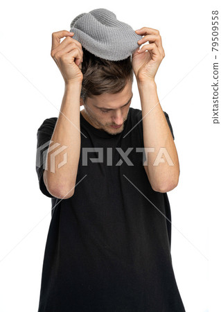 Young white man on white Young white man on white 79509558