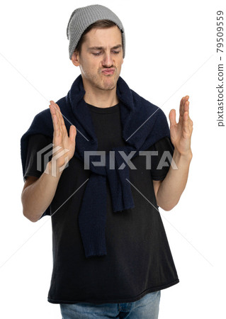 Young white man on white 79509559