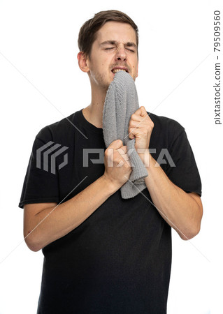 Young white man on white 79509560