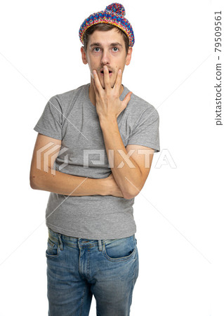 Young white man on white Young white man on white 79509561