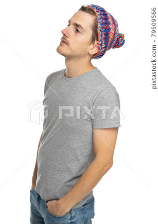 Young white man on white Young white man on white 79509566