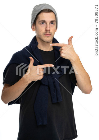 Young white man on white Young white man on white 79509571