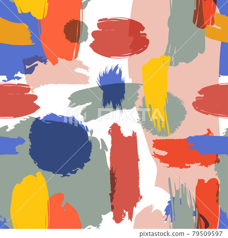 Abstract artistic colorful smears. Abstract contemporary modern trendy vector illustration. Vector Abstract artistic colorful smears. Abstract contemporary modern trendy vector illustration. Vector 79509597
