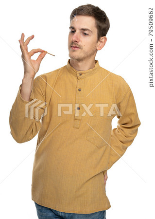 Young white man on white Young white man on white 79509662