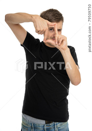 Young white man on white Young white man on white 79509750