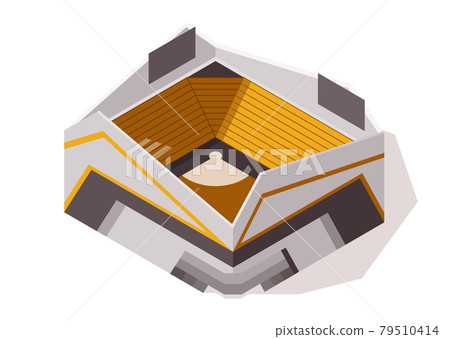 Isometric sport arena exterior. Place for biggest sport competitions. Vector icon or infographic element representing football basketball or hockey stadium building 79510414