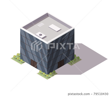Isometric supermarket or grocery store building. Vector isometric icon or infographic element representing mall building. 3D shop market for city infrastructure 79510430