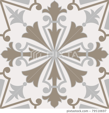 Neutral Beige Spanish Tile - Vector Ornamental Illustration Neutral Beige Spanish Tile - Vector Ornamental Illustration 79510697