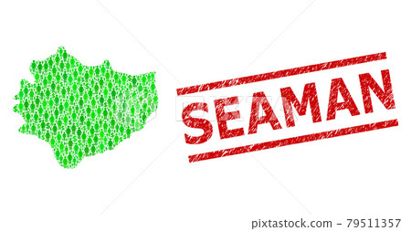 Textured Seaman Stamp and Green Customers and Dollar Mosaic Map of Swietokrzyskie Province 79511357