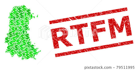 Distress Rtfm Watermark and Green People and Dollar Mosaic Map of Palencia Province 79511995