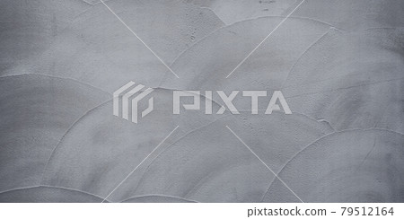 White and gray fan-finished plaster texture_plastering wall background with wavelets 79512164