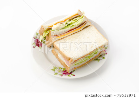 火腿奶酪和脆皮生菜三明治 79512971