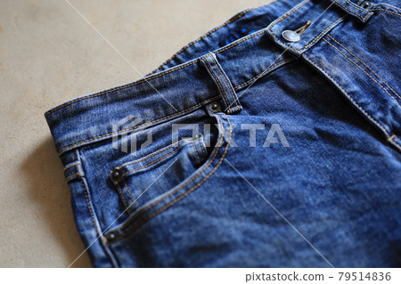 Dark blue jeans close up, Close up shot of denim jeans Dark blue jeans close up, Close up shot of denim jeans 79514836
