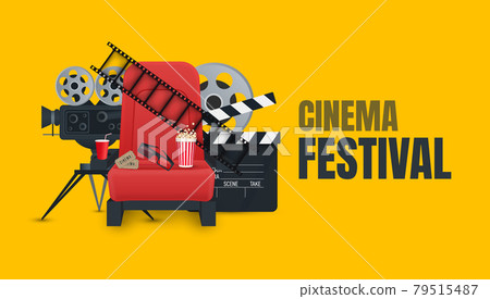 Cinema festival poster or background. Cinema festival poster or background. 79515487