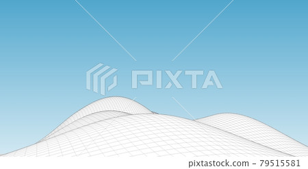 Abstract terrain wireframe landscape background. 79515581