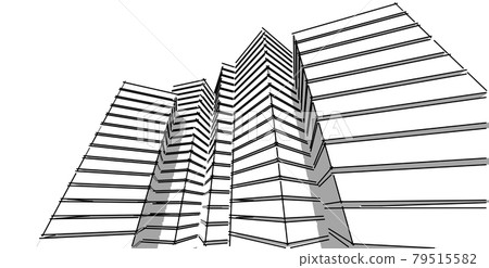 Abstract architectral drawing sketch,Illustration 79515582