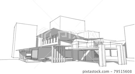 Abstract architectral drawing sketch,Illustration Abstract architectral drawing sketch,Illustration 79515608