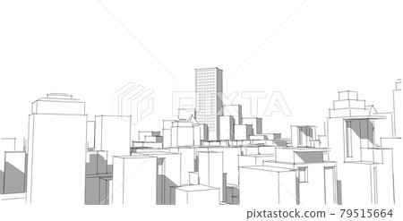 Abstract architectral drawing sketch,Illustration 79515664