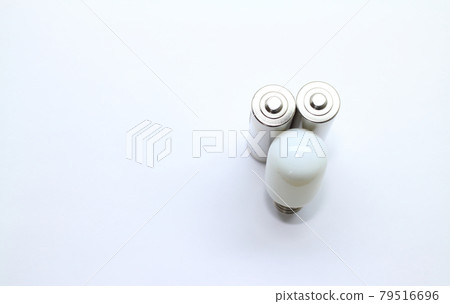 Material for two batteries and a miniature bulb 79516696