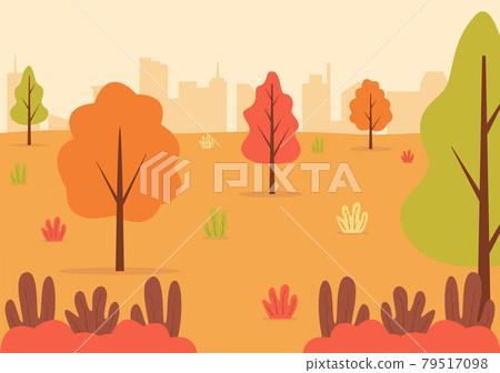 Autumn Background Landing Page Illustration Falling Leaves and Leaf Flying on the Grass. Landscape Trees With Yellow Foliage In Fall Season Autumn Background Landing Page Illustration Falling Leaves and Leaf Flying on the Grass. Landscape Trees With Yellow Foliage In Fall Season 79517098
