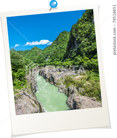 Polaroid-style photo, Hichiso Town, Gifu Prefecture, Hida River, Hida River Polaroid-style photo, Hichiso Town, Gifu Prefecture, Hida River, Hida River 79518651