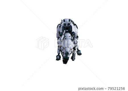 cyborg dog with different poses for using a collage. 3d rendering, 3d illustration 79521256