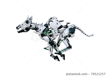 cyborg dog with different poses for using a collage. 3d rendering, 3d illustration cyborg dog with different poses for using a collage. 3d rendering, 3d illustration 79521257