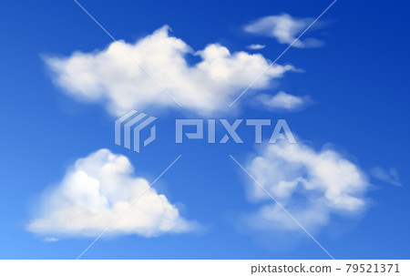 Vector white fluffy clouds in blue sky Vector white fluffy clouds in blue sky 79521371