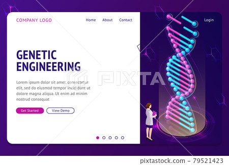 Genetic engineering landing page, dna hologram Genetic engineering landing page, dna hologram 79521423