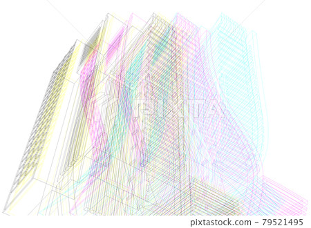 Abstract architectral drawing sketch,Illustration 79521495