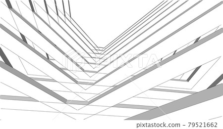 Abstract sketch, Architectural ,Construction ,Wireframe 79521662