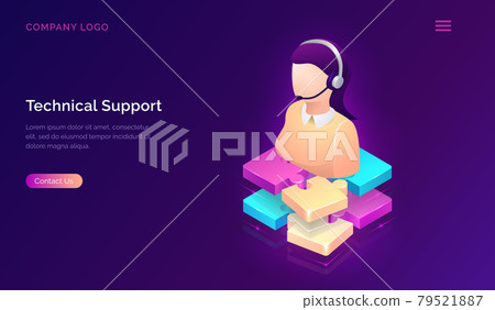 Technical support or online assistant isometric 79521887