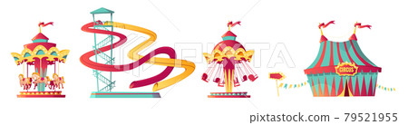 Amusement park, carnival or festive fair cartoon 79521955