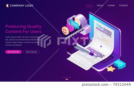 Production of quality content for users, isometric Production of quality content for users, isometric 79522049