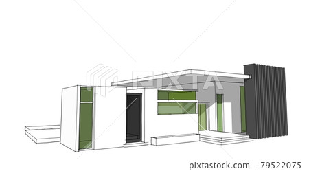 Abstract sketch, Architectural ,Construction ,Wireframe 79522075