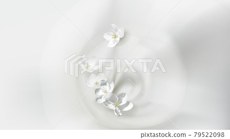 Poster with pouring milk, falling jasmine flower Poster with pouring milk, falling jasmine flower 79522098